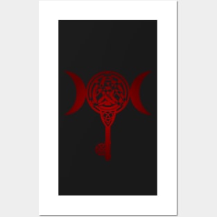 Triple moon Celtic key Posters and Art